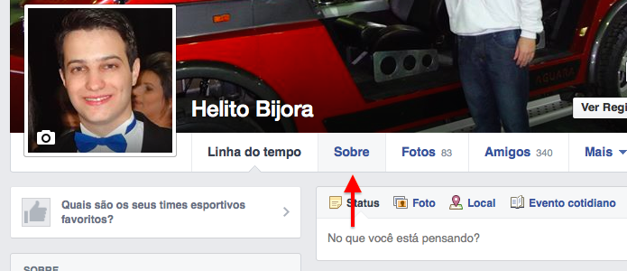Abra a página com suas informações pessoais (Foto: Reprodução/Helito Bijora)