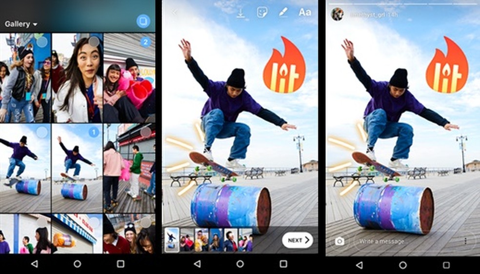 Stories agora permite postar 10 fotos ou vídeos de uma só vez (Foto: Divulgação/Instagram)