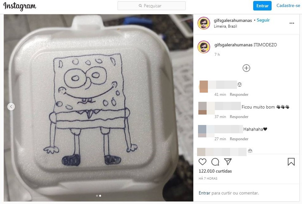 Hamburgueria desenha Bob Esponja em embalagem de lanche para criança que  queria 'hambúrguer de siri' e imagem viraliza na web | São José do Rio  Preto e Araçatuba | G1