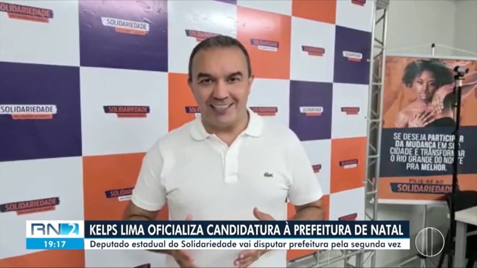 Solidariedade oficializa candidatura de Kelps Lima à Prefeitura de Natal — Foto: Reprodução/Inter TV Cabugi