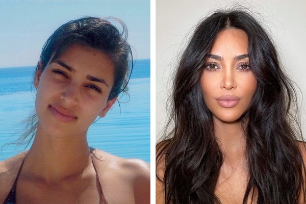 Kim Kardashian em 2001 e em 2021 (Foto: Reprodução / Instagram)