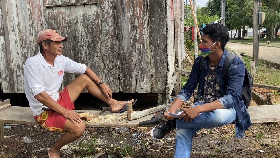 O estudante Pedro Diamantino, de 18 anos, é morador da Comunidade Punã. Ele se destacou com desenvoltura e diferentes ideias apresentadas durante as idealizações dos projetos para a comunidade. — Foto: Patrick Marques/G1 AM