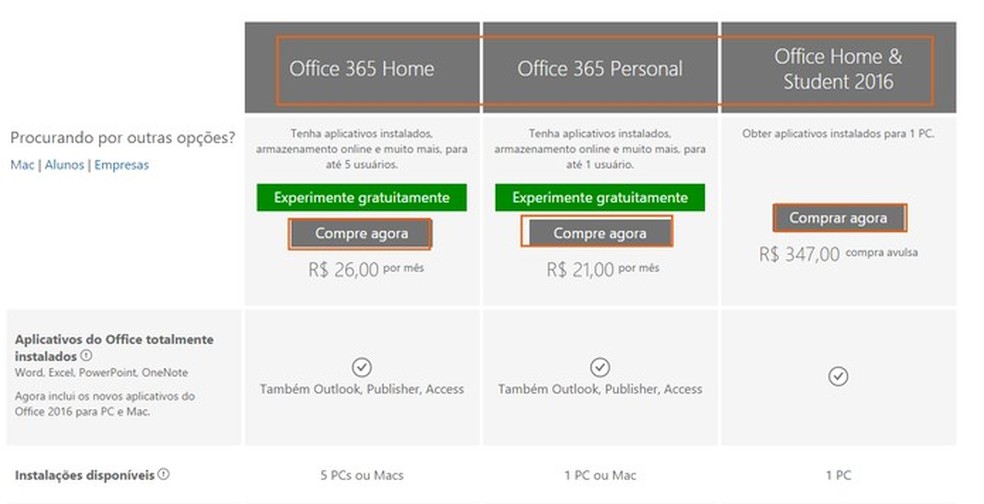 Como comprar o pacote Microsoft Office 2016? Veja os preços | Dicas e  Tutoriais | TechTudo