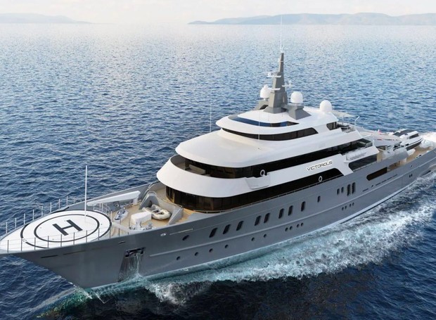 Victorious, nova embarcação de luxo da empresa turca Ak Yacht, está avaliado em R$ 800 milhões e contém até mesmo heliponto (Foto: Divulgação / Ak Yachts)