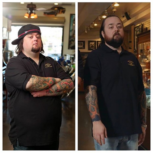 O empresário e astro do reality show Trato Feito Chumlee antes e depois de perder mais de 45 Kg (Foto: Instagram)