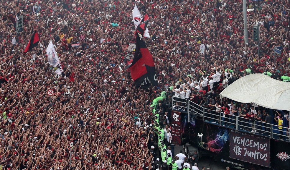 Flamengo faz a festa no Centro — Foto: Reuters