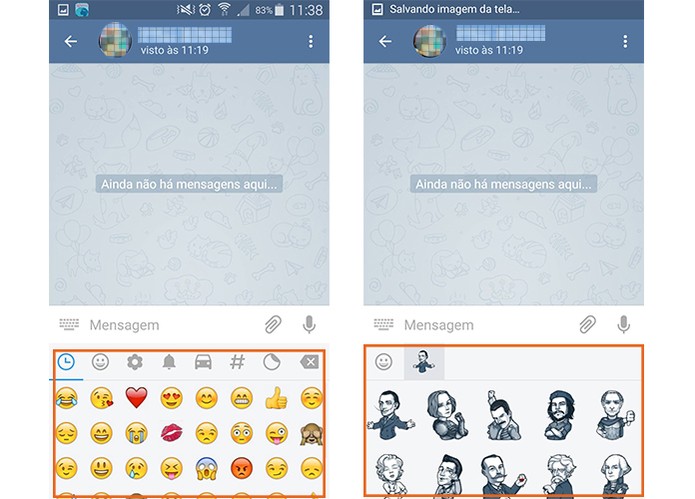 Use stickers e emoticons divertidos nas conversas pelo Telegram (Foto: Reprodução/Barbara Mannara)