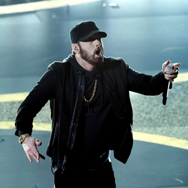Eminem em apresentação no Oscar 2020 (Foto: Getty Images)