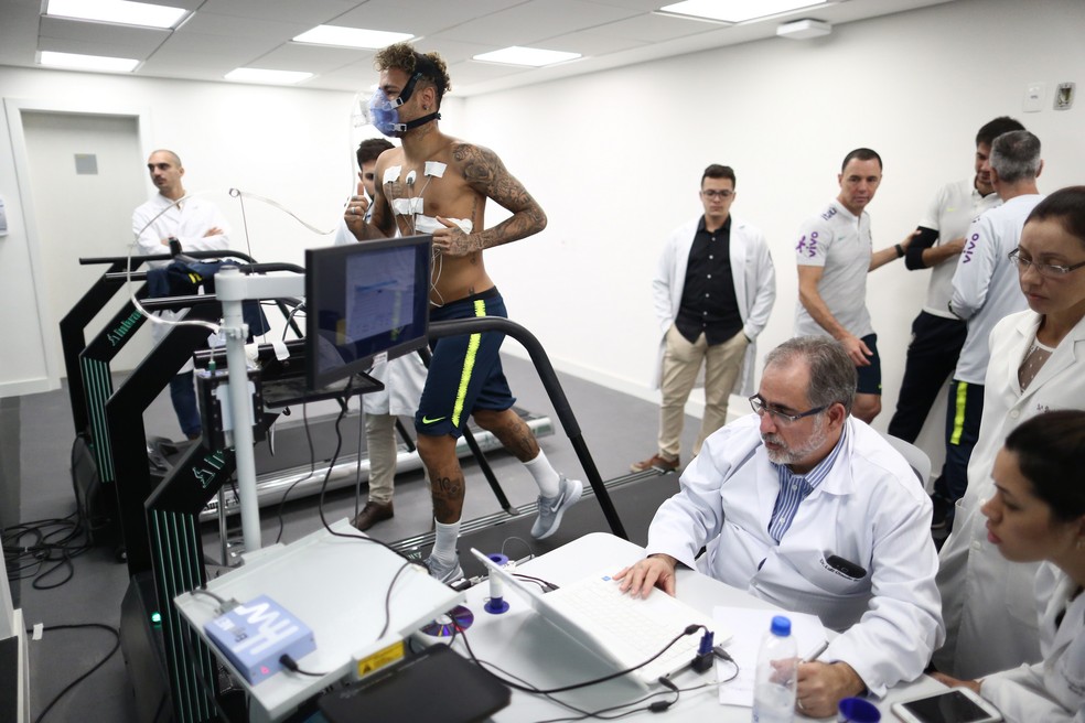  Neymar nos testes físicos da seleção brasileira na Granja Comary (Foto: Lucas Figueiredo/CBF)
