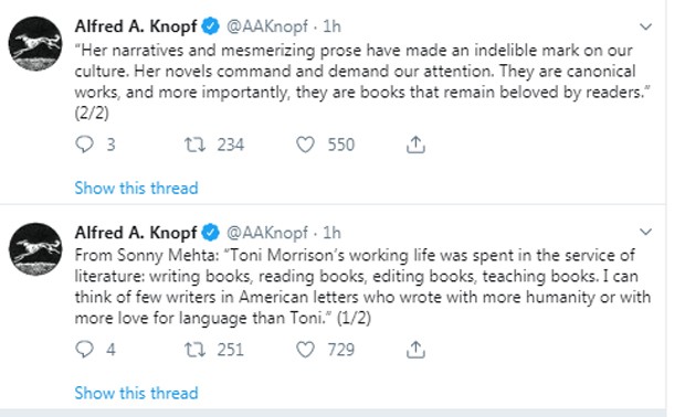Comunicado de Sonny Metha, presidente da Knopf (Foto: Reprodução/Twitter)