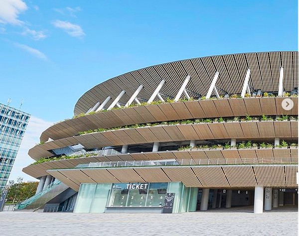 O Estádio Olímpico de Tóquio, reformado para as Olimpíadas de 2020, adiadas para 2021 (Foto: Instagram)
