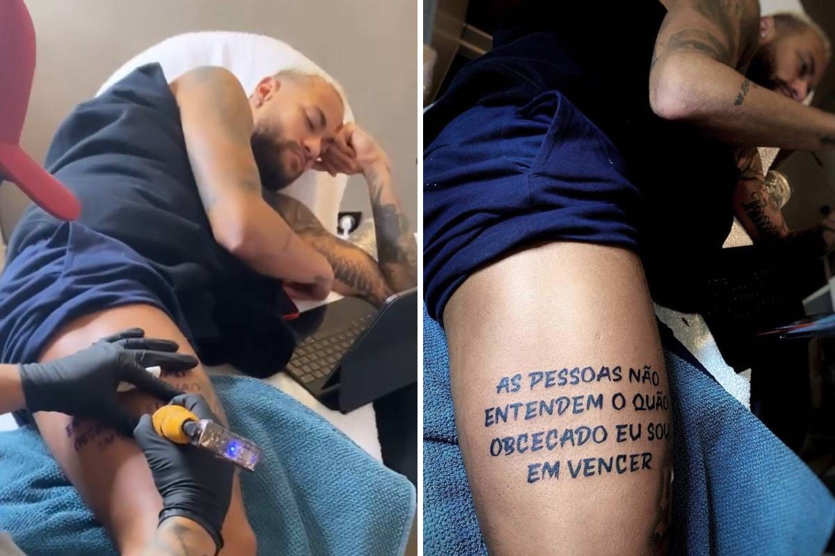 Neymar exibe nova tatuagem (Foto: Reprodução/Instagram)