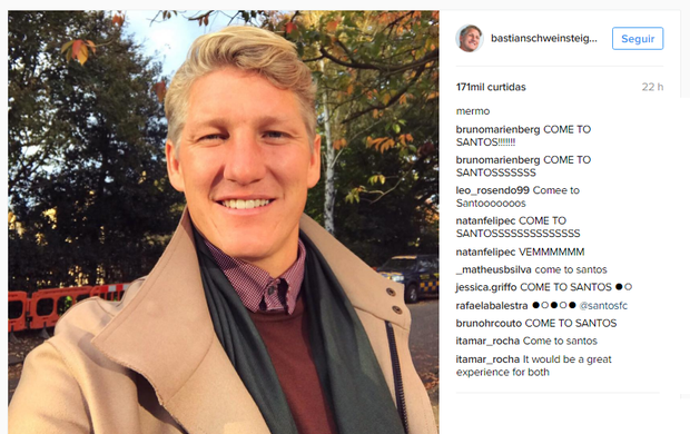 Torcedores do Santos no Instagram do Schweinsteiger