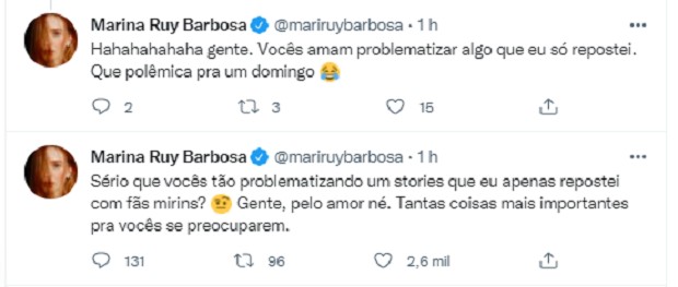 Marina Ruy Barbosa rebate críticas (Foto: Reprodução/Twitter)