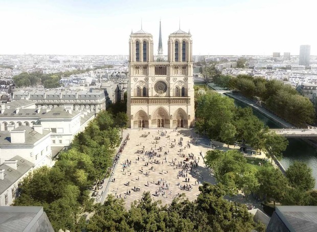 O escritório de paisagismo Bureau Bas Smets, com sede em Bruxelas, será responsável pela revitalização do entorno de Notre Dame (Foto: Bureau Bas Smets / Reprodução)