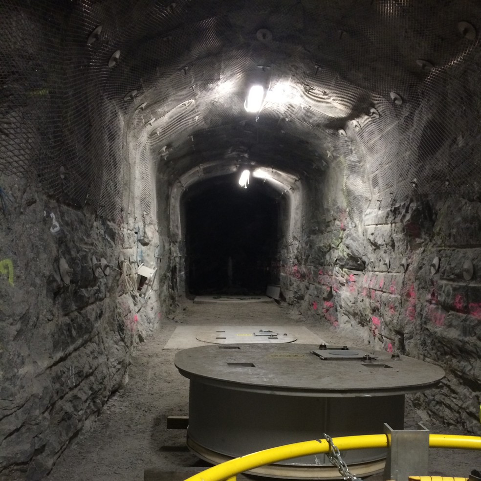 Túnel para descarte de material nuclear na Finlândia em 2014 — Foto: Kallerna/Arquivo pessoal