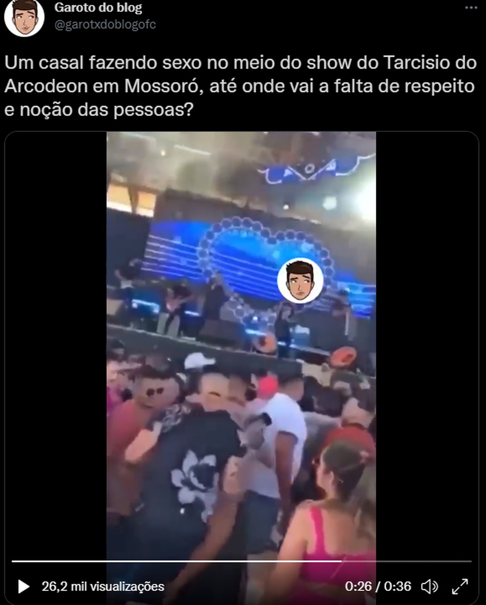 Casal faz sexo no meio de show em Mossoró — Foto: Reprodução/redes sociais