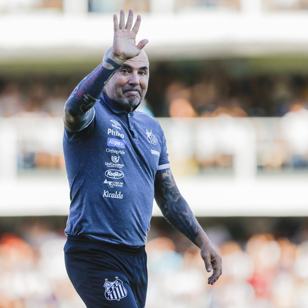 Jorge Sampaoli em Santos x São Paulo — Foto: Ricardo Moreira/BP Filmes