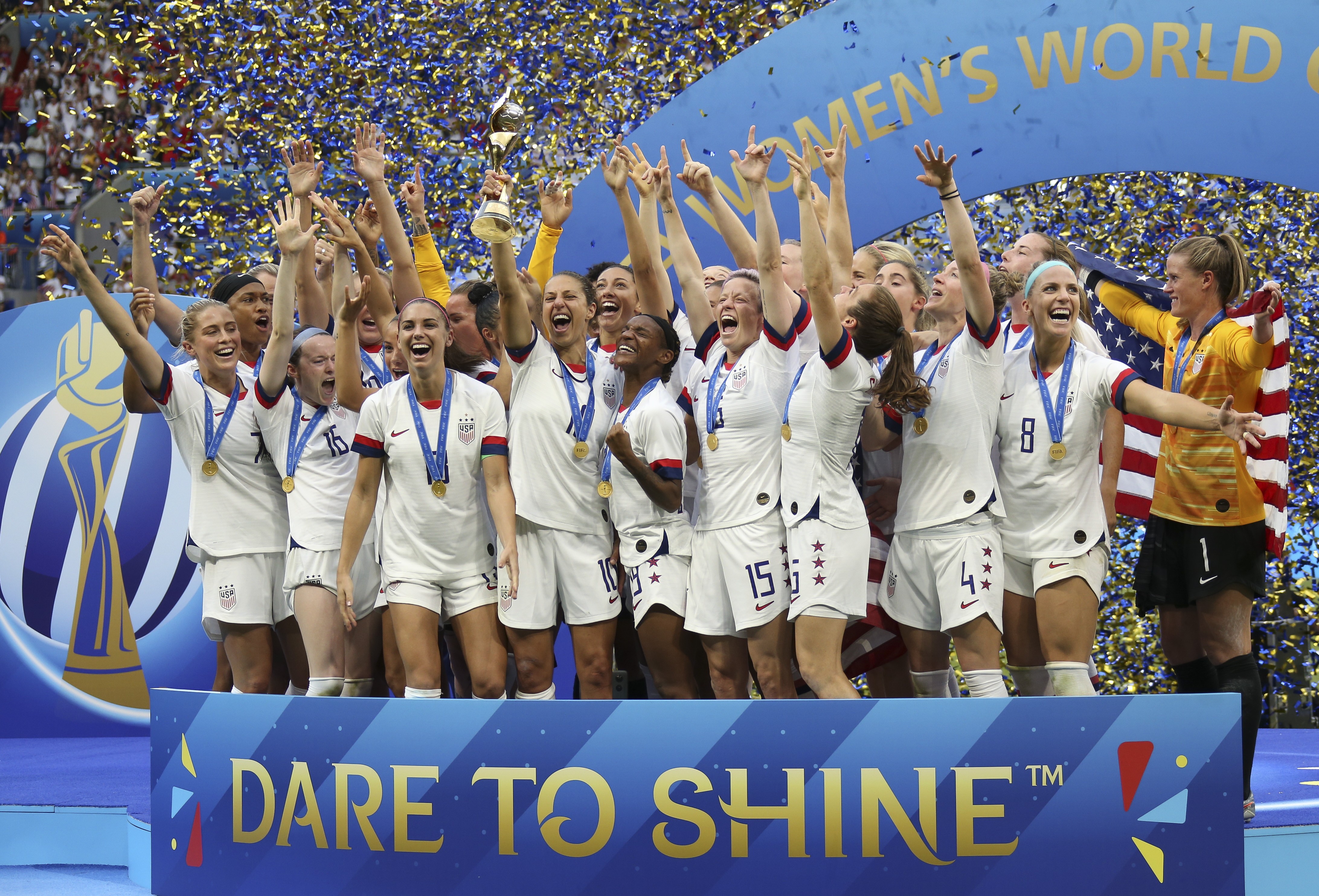 A seleção norte-americana foi campeã na França, em 2019 (Foto: Getty Images)