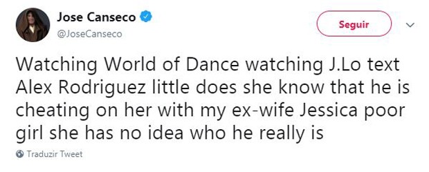 José Canseco acusa Alex Rodriguez de trair Jennifer Lopez (Foto: Reprodução / Twitter)