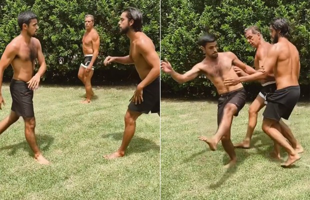 Rodrigo Simas mostra treino de capoeira com o pai e o irmão (Foto: reprodução/instagram)