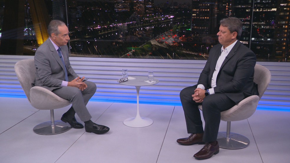 O governador eleito de São Paulo, Tarcísio de Freitas (Republicanos), em entrevista ao SP2, da TV Globo, em 31 de outubro de 2022. — Foto: Reprodução/TV Globo 