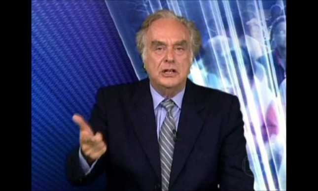 Arnaldo Jabor durante comentário na TV Globo