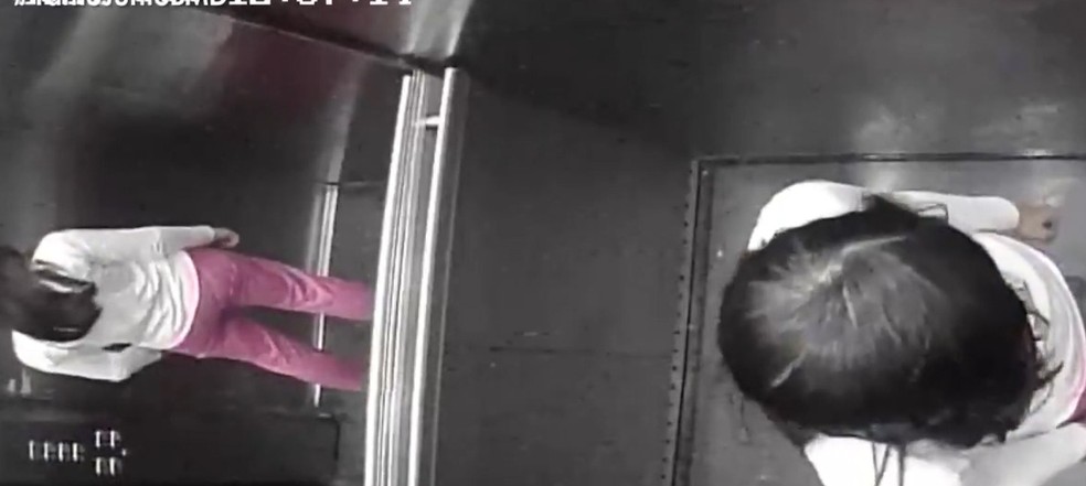 Menina de 15 anos é flagrada em elevador — Foto: Reprodução / TV Bahia