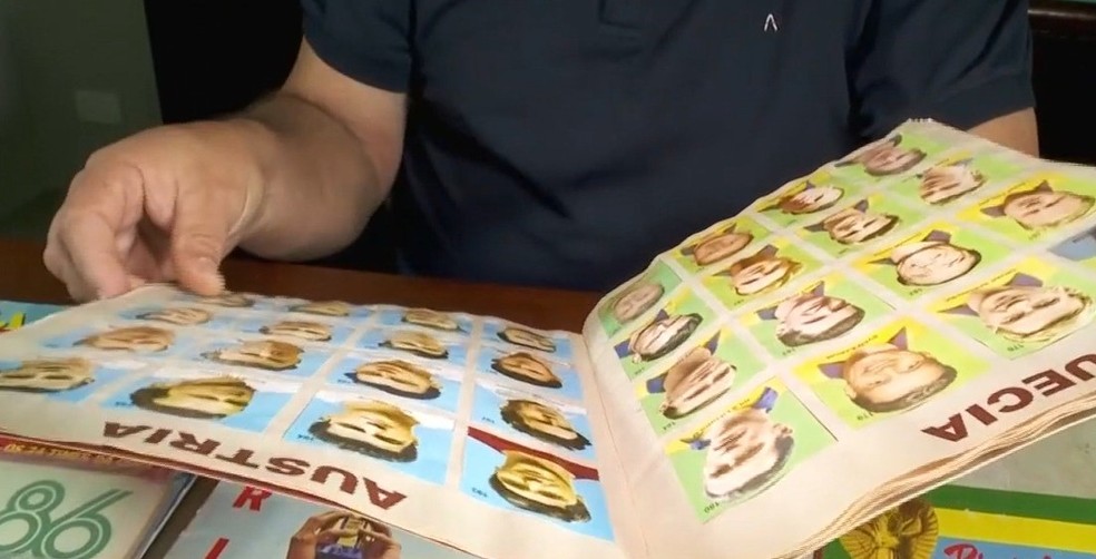 Álbuns fazem parte da história de Paulo César. — Foto: Reprodução/TVMorena