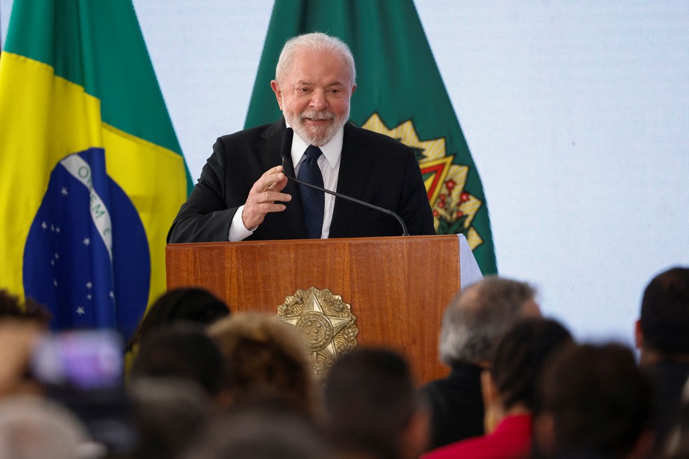 O presidente Lula durante evento no Planalto — Foto: Adriano Machado/Reuters