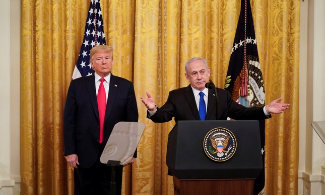 Trump e Netanyahu apresentam plano de paz para Israel e Palestina, em Washington