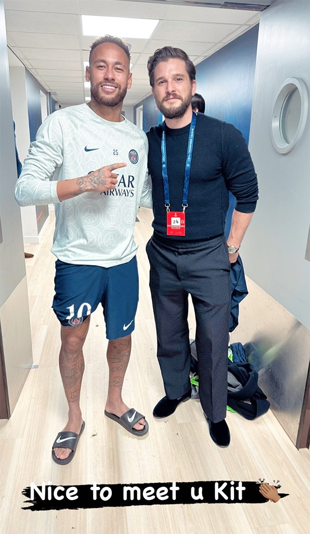 Neymar mostrou encontro com Kit Harington (Foto: Reprodução / Instagram)