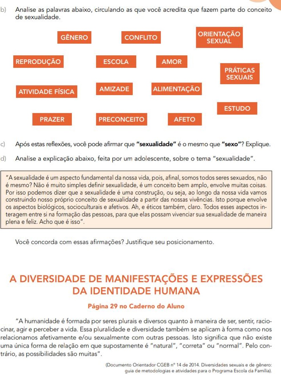 Página da apostila recolhida — Foto: Reprodução