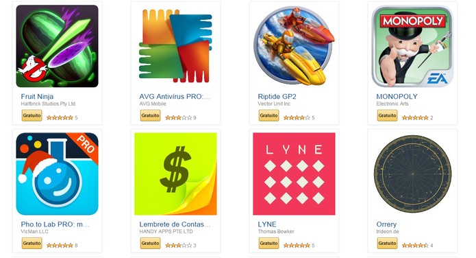 Alguns dos aplicativos liberados pela Amazon nesse fim de ano (Foto: Reprodução)