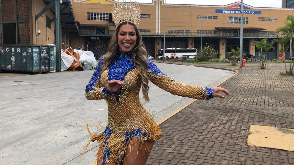 Thay Magalhães, rainha de bateria da Paraíso do Tuiuti — Foto: Cristina Boeckel/g1