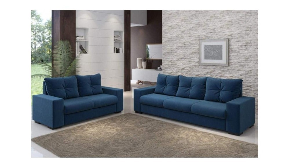 Para quem busca por um conjunto de sofá, o modelo da Espresso Móveis oferece um item de dois lugares e outro com três (Foto: Divulgação / Amazon)