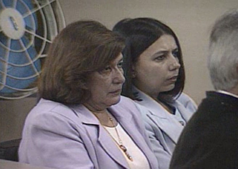 Celina e Beatriz Abagge, esposa e filha do então prefeito da cidade, Aldo Abagge — Foto: Reprodução/RPC 