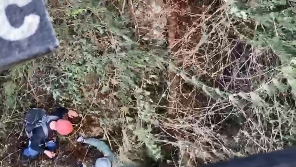 Um alpinista morreu e outro ficou preso no paredão do Cânion Espraiado — Foto: Polícia Militar/Divulgação