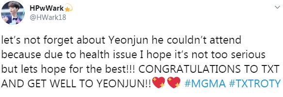 Fãs apoiaram Yeonjun e o grupo TXT (Foto: Reprodução / Twitter)