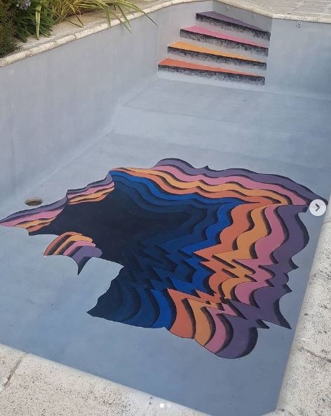 Argentina logra convertir piscinas en murales (Foto: Reproducción / Instagram de Amanke Murals)