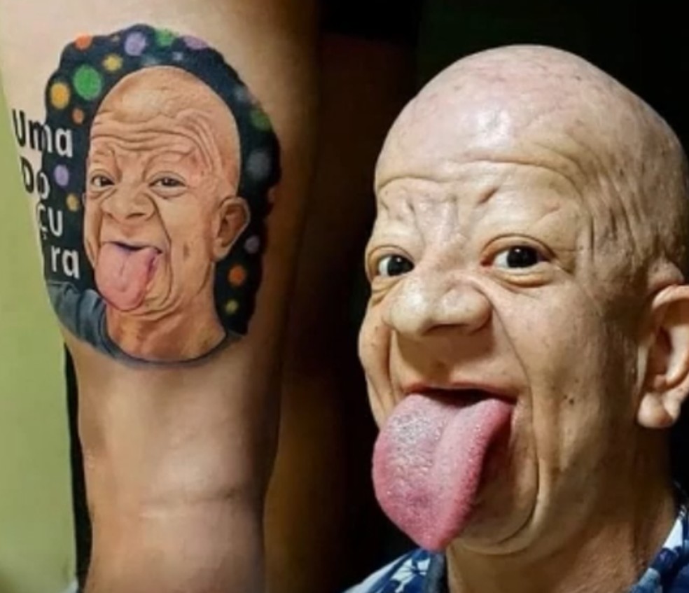 Tatuagem em homenagem ao influenciador Bruno Diferente.  — Foto: Redes sociais