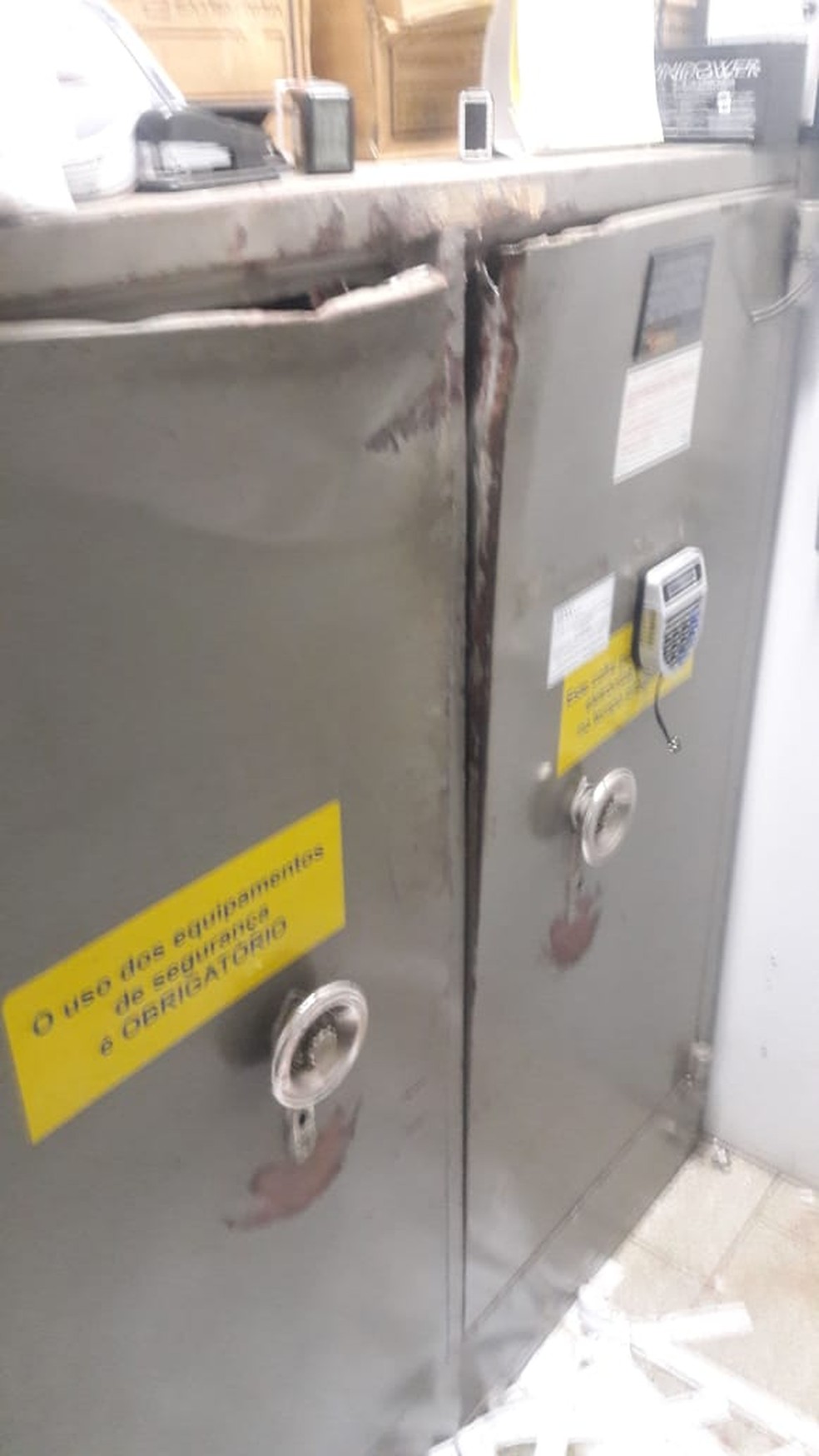 Tentativa de assalto ocorreu em uma agência bancária de Ponte Serrada — Foto: Flavio Carvalho/Ronda Policial