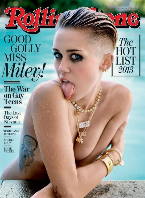 Em outubro de 2013, foi a vez de Miley Cyrus ficar peladinha para a 'Rolling Stone' — sem, é claro, deixar de mostrar o 