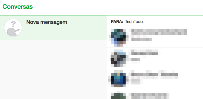 Pesquise pelo usuário com quem você quer conversar (Foto: Reprodução/Helito Bijora) 