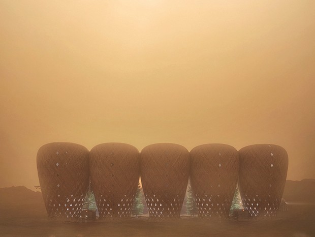 Designers da Malásia projetam construir colônia de bambu em Marte (Foto: Divulgação)