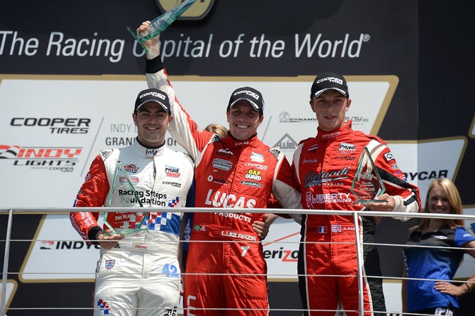 Luiz Razia venceu o GP de Indianápolis na Indy Lights (Foto: Divulgação)