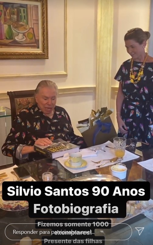Silvio Santos ganha presente inusitado e Patrícia Abravanel grava reação (Foto: reprodução/instagram)