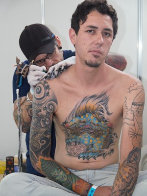 Convenção de tatuagem reúne amantes do estilo (Foto: Jéssica Balbino/ G1)