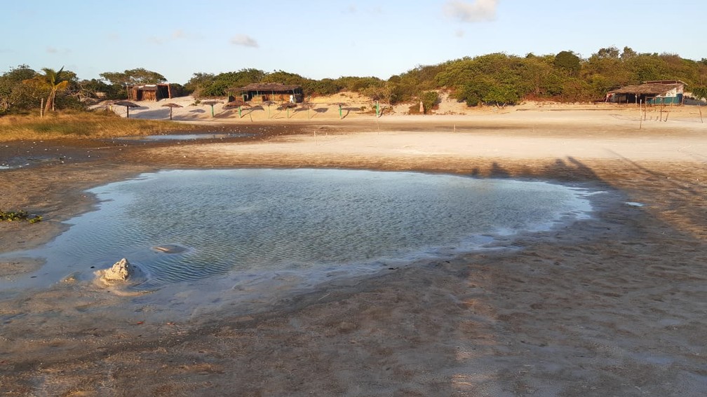 Lagoa do Vital secou - Maxaraguape, litoral Norte do Rio Grande do Norte RN — Foto: Sérgio Henrique Santos/Inter TV Cabugi