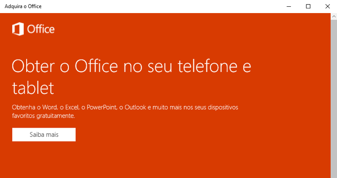 Office é gratuito só em dispositivos móveis (Foto: Reprodução/Paulo Alves)